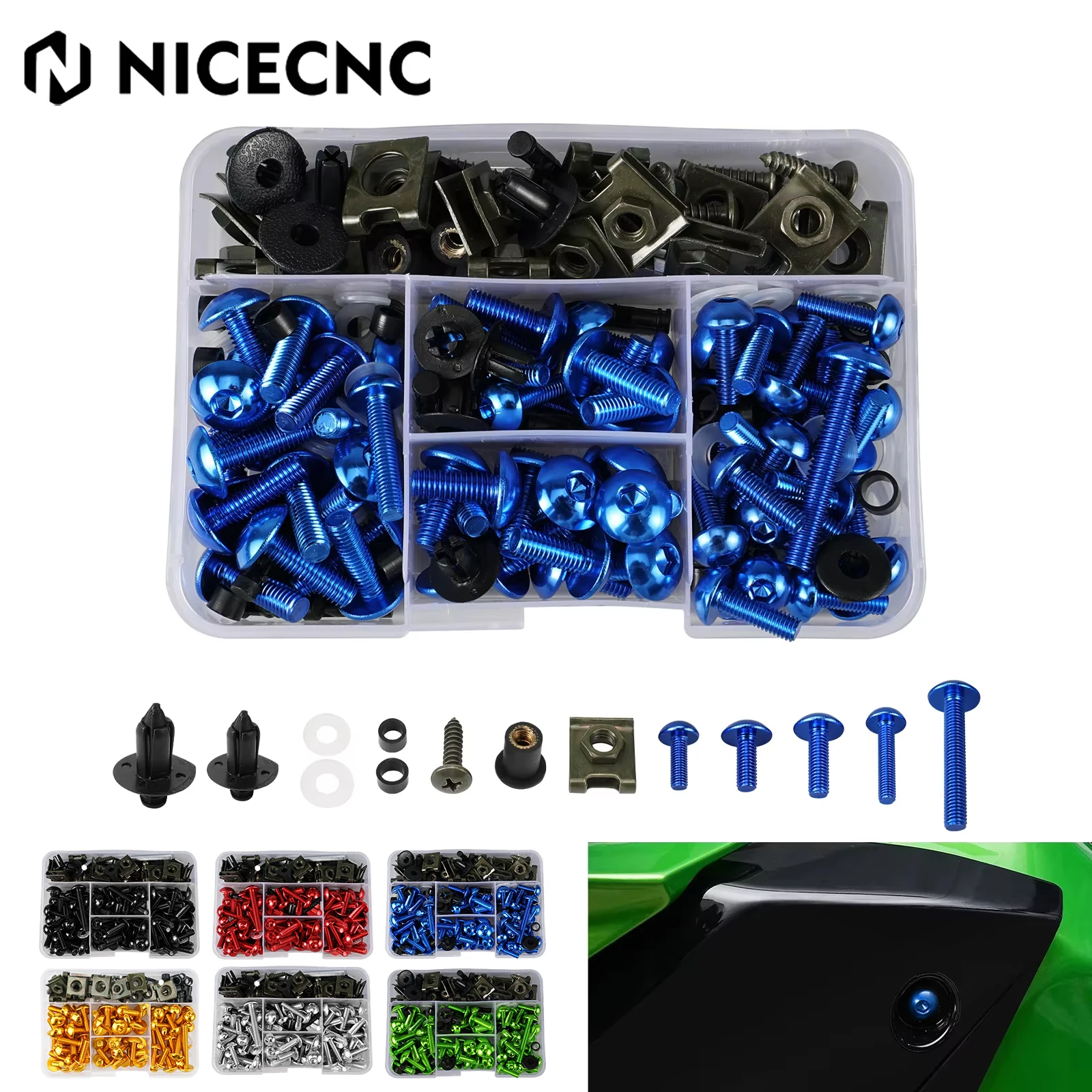 

190 PCS Fairing Bolts Screws Nuts For Suzuki GSXR600 GSXR750 Hayabusa GSX1300R Katana 600 GSX600F GSX1100F RF600R SFV650 SV1000