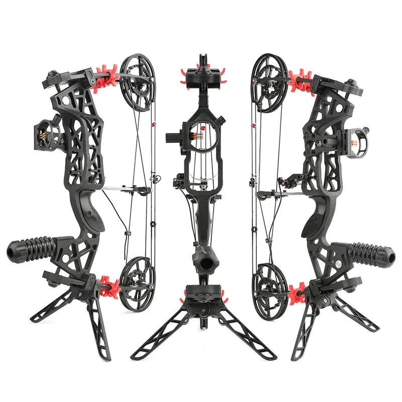 40-65lbs Steel Ball Compound Bow Adjustable Archery Dual Purpose Set Left&Right Hand Outdoor Vehicle Hunting Shooting