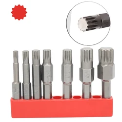 7pcs 12 Point Torx Screwdriver Bit Alloy Steel Magnetic Screwdriver  1/4'' Hex Shank Impact Socket Bit M5 M6 M7 M8 M10 M-12