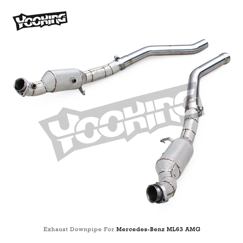 YD Stainless Steel Exhaust Pipe For Mercedes-Benz ML63 AMG W164/M156 6.2L 2007-2011 100/200/300cell Turbo Header With Catalyst