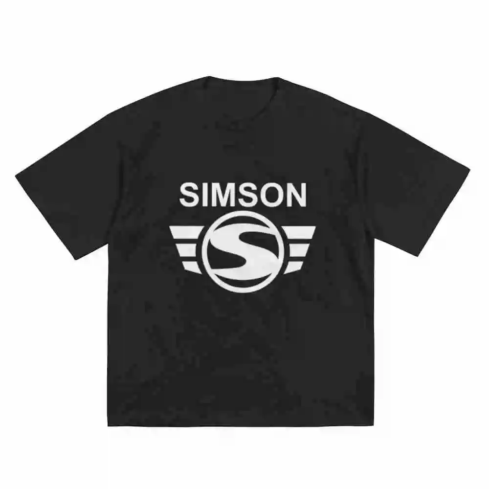 Simson Logo Silvery Active Short Sleeve Tee 100% Cotton T-Shirt