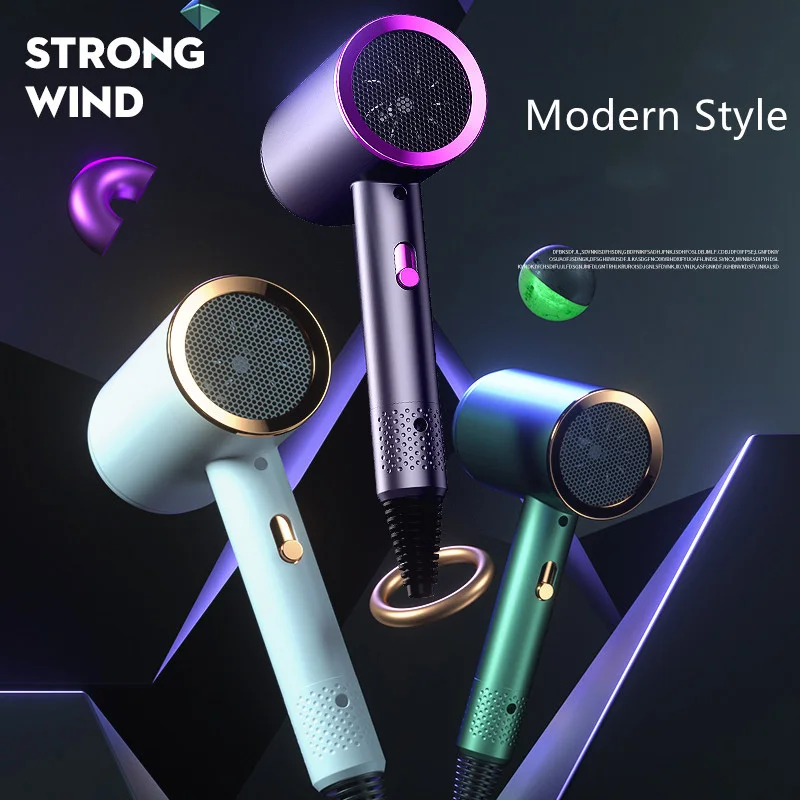مجفف الشعر المنزلي أنيون العناية بالشعر المنزلية الرياح الكبيرة قوة صغيرة التجفيف السريع المحمولة منخفضة الضوضاء مجفف الشعر