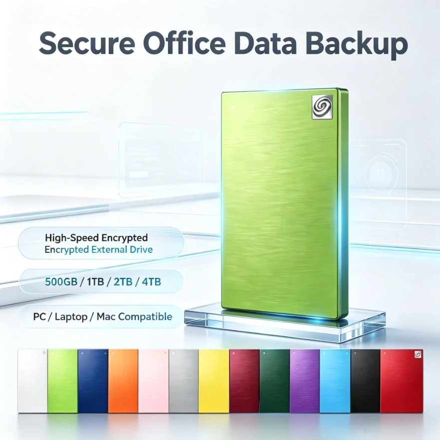 Portable External Hard Drive Green NavyBlue White High Speed Expansion Storage Disk Compatible with Windows Laptop Data Backup