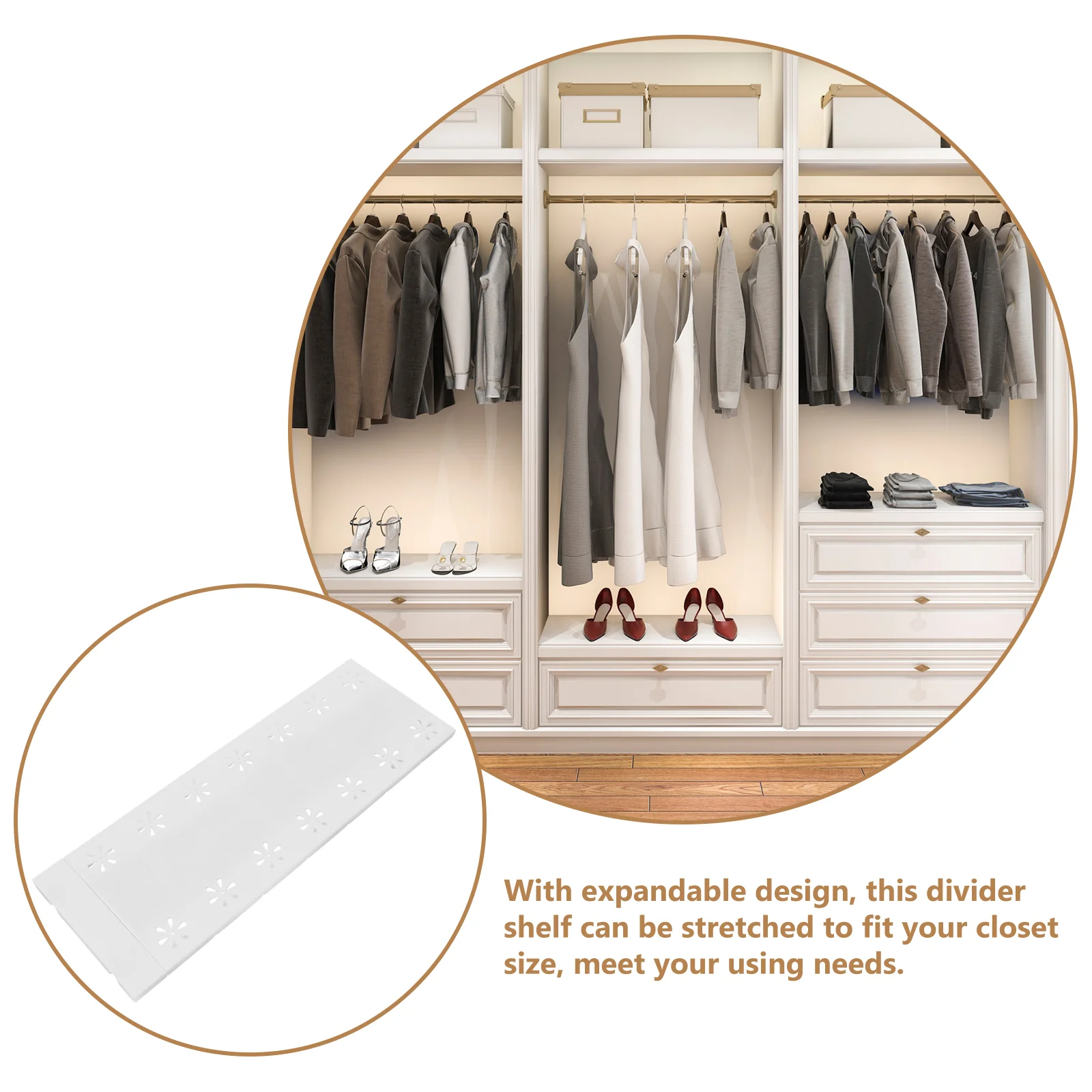 Wardrobe Partition Layered Rack Cabinet Telescopic Storage Compartment Expandable Tension Shelf for Closet Adjustable Armoire