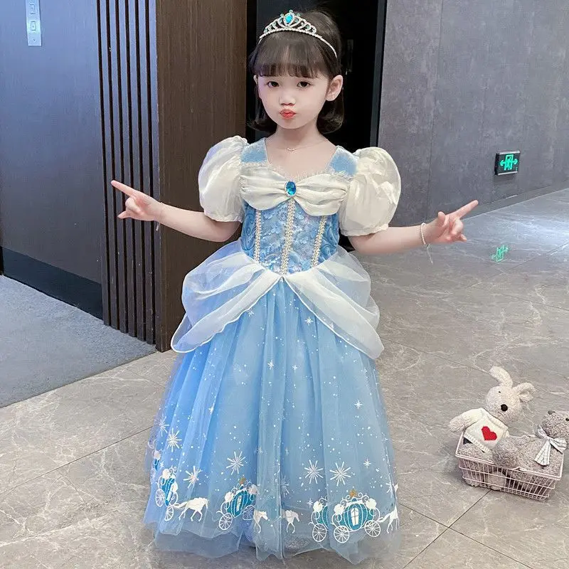 

New Girls' Princess Spring And Autumn Long-Sleeved Cinderella Dress