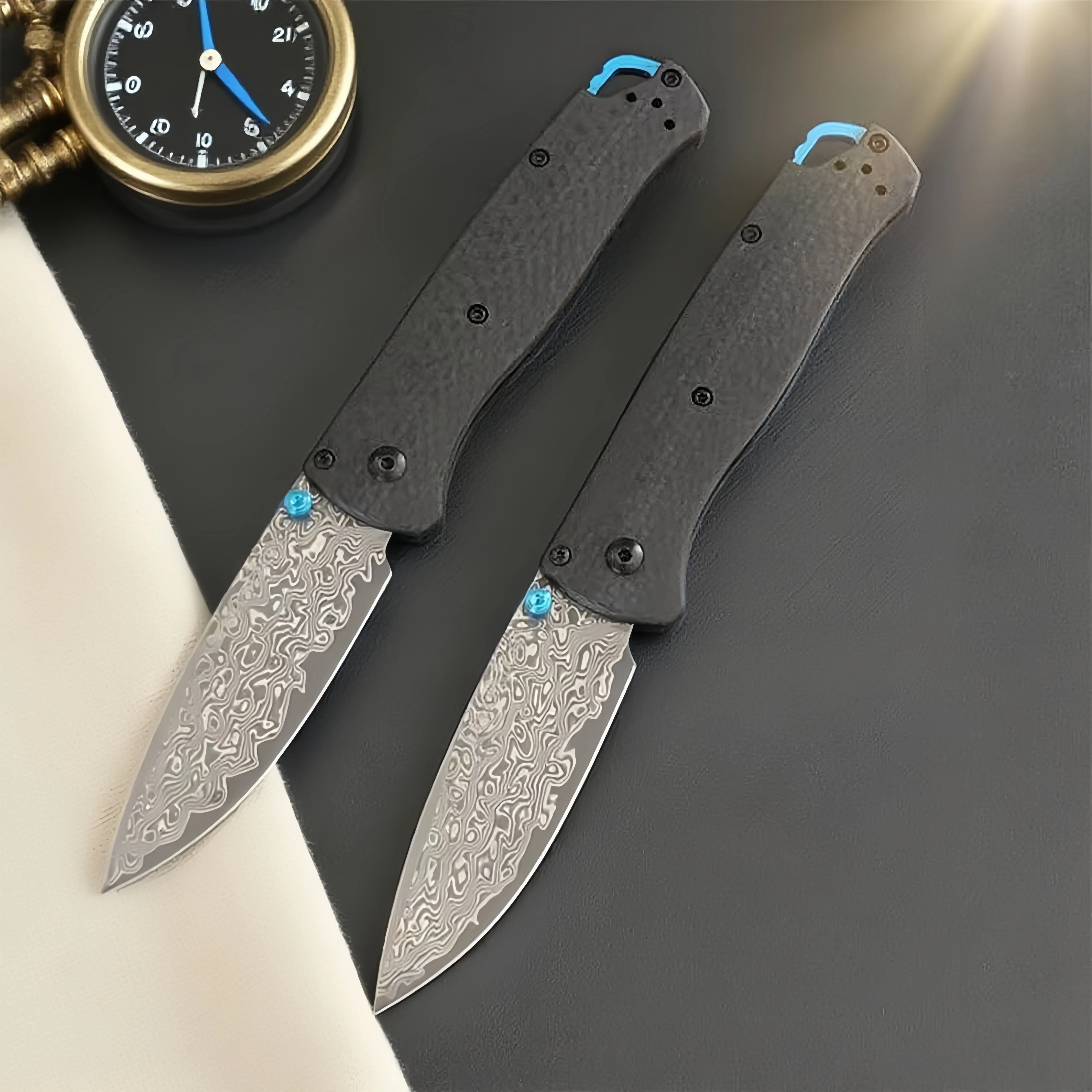 

535- Damascus Folding Knife, Portable pocket knife, EDC Exquisite Mini Knife, Practical Sharp Fruit knife