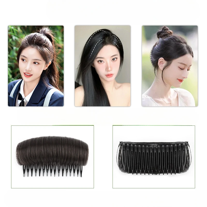 Anti-slumping Fluffy High Skull Top Hair Clip Puff Head Cushion Synthetic Pad Invisible Clip Volume Hair Women Hair Accessories