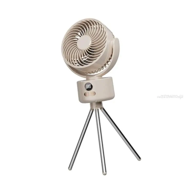 27RB Portable Tripod Camping Fan 3600mAh Rechargeable Digital Display USB Powered Cooling Fan For Home And Adventure