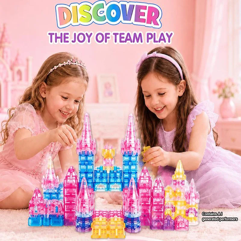 Castle Gummy Blocks 40/56pieces DIY Soft Jelly Assembly Building Block Sensory Stacking Educational Toy Kids Girl Birthday Gifts