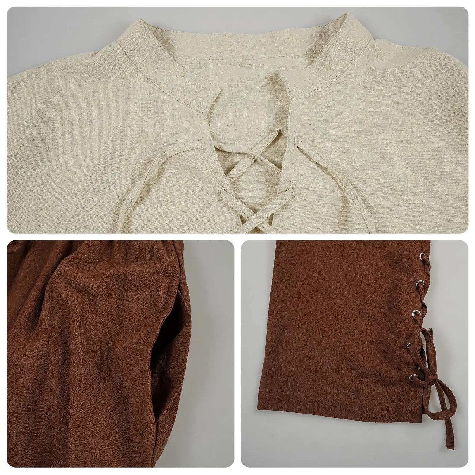 Conjunto de disfraz de pirata de 4 piezas para hombre, camisa vikinga Medieval renacentista para Halloween, pantalones con bandas, cinturón, fiesta de Cosplay