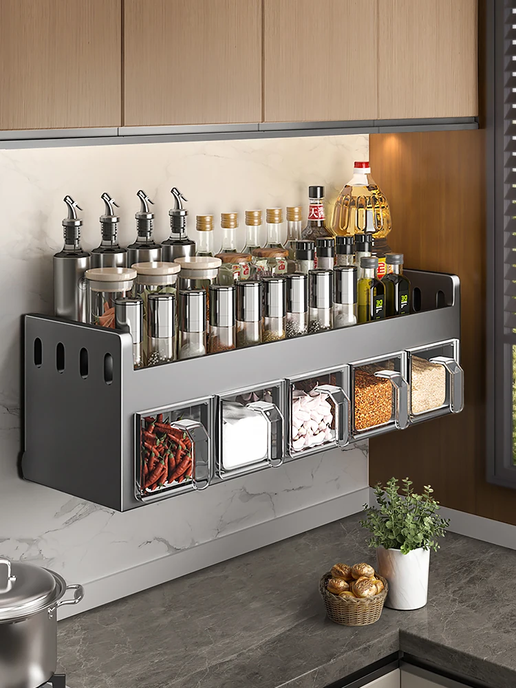 

Современный коврик для хранения на кухне Ra, ящик для хранения приправ без пирсинга, бытовая высококачественная новая модель, многофункциональная настенная...