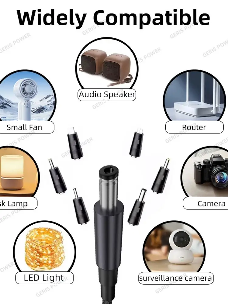 ​34PCS Universal 5.5x2.1mm DC AC Power Adapter Tips Connector Kits 140W PD USB C to 5.5X2.5mm 5V-28V Adjustable Voltage Cable image 5