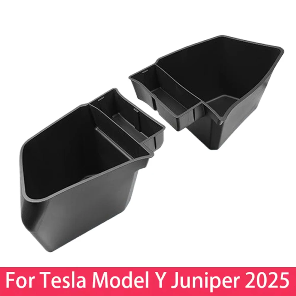 

New For Tesla Launch Model Y Juniper 2025 Rear Trunk Side Storage Box Cargo Organizer TPE Bin Box Car Accessories