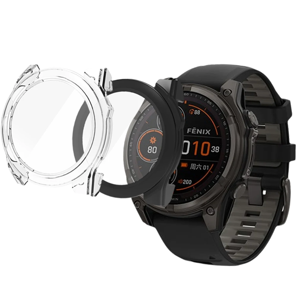 PC+Glass Protective Case for Garmin Fenix 8 43/47/51mm Compatible for Garmin 51mm 47mm 43mm Protecticve Shell Accessories