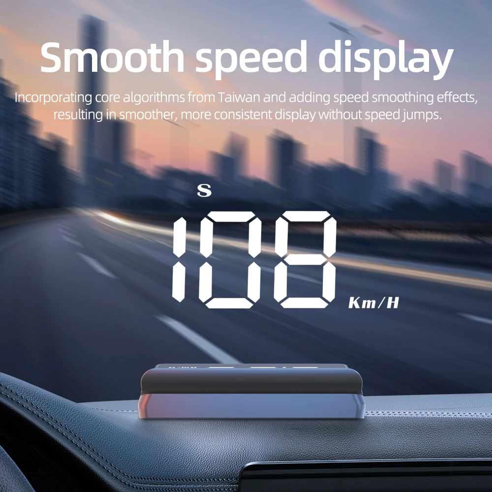 W3 Universal HUD Car GPS Head-Up Display Digital Speed Guide projector LCD Plug&Play Projection Big Font KMH Mph Meter Auto Part