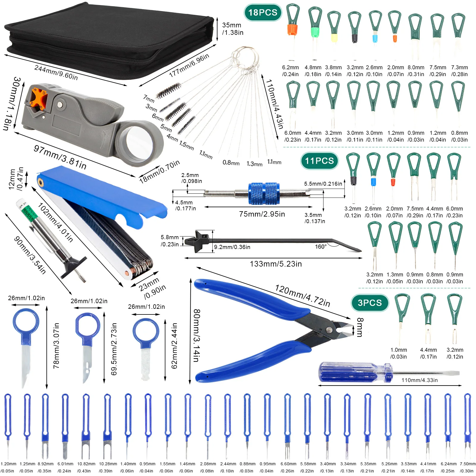 Car Terminal Removal Tool Wire Plug Connector Extractor Puller Release Pin Extractor Kit For Car Plug wire Cutter Repair Tool