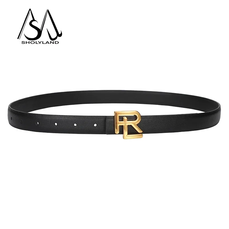 High Quality Women\'s Belt with Elegant Gold Letter Button Top Suitable for Daily Multifunctional Jeans Decoration and Fashion