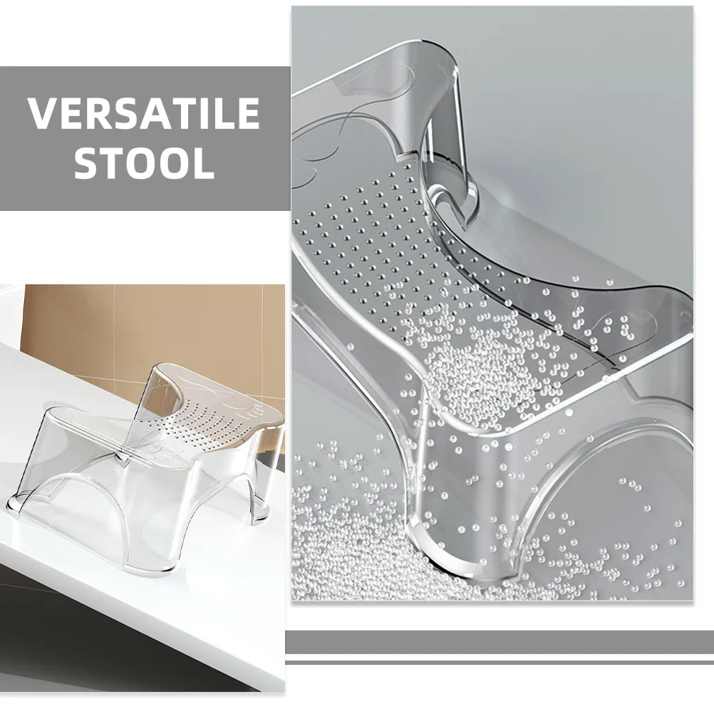 Clear Plastic Pet Toilet Stool Non-Slip Bathroom Foot Rest for Toddlers Adults Squatting Potty Step Stool for Toilet Training