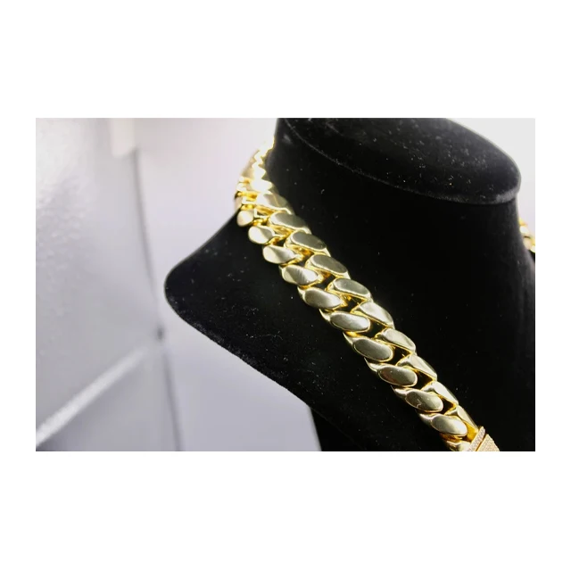 Cuban Link + Cuban Bracelet 18mm Combo -gold Plated 5 Times -stainless Steel-heavychain-big Bracelet-gold Plated 18k Real Gold