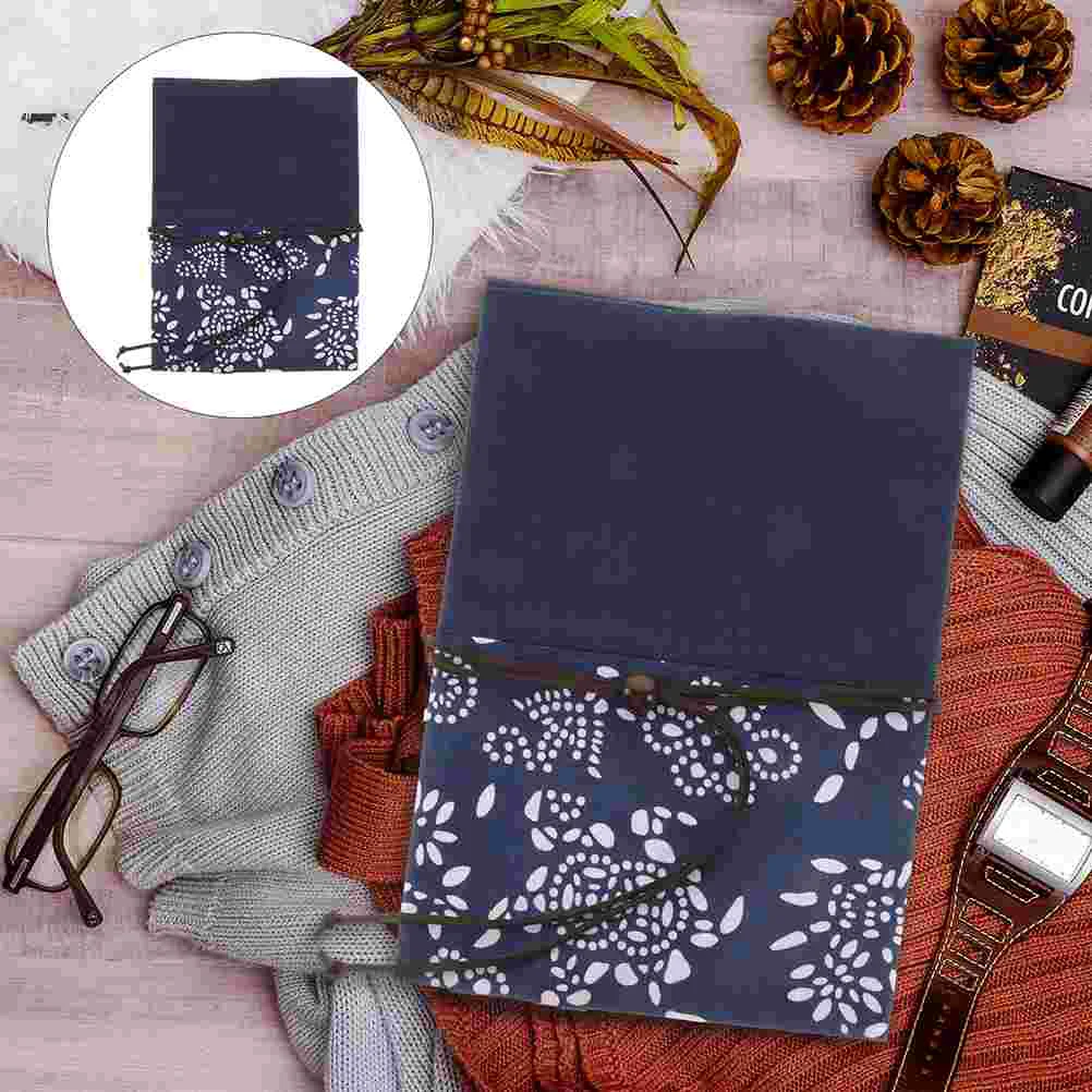 

Ink Blue Dyed Cloth Book Cover Protector Decorative Sleeve Textbook Reusable Covers