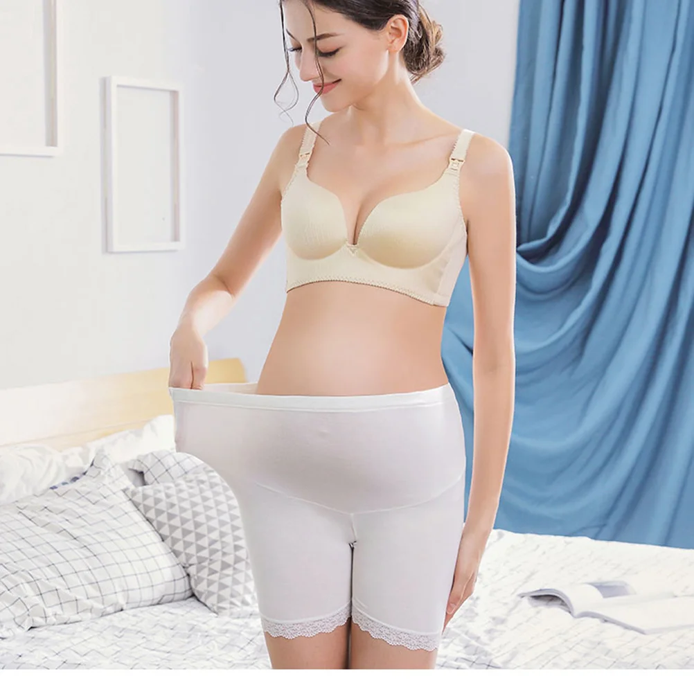 Ropa interior de maternidad blanca para mujer, bragas de embarazo transpirables de cintura alta, hebilla de ajuste, bragas sin costuras, talla Xl