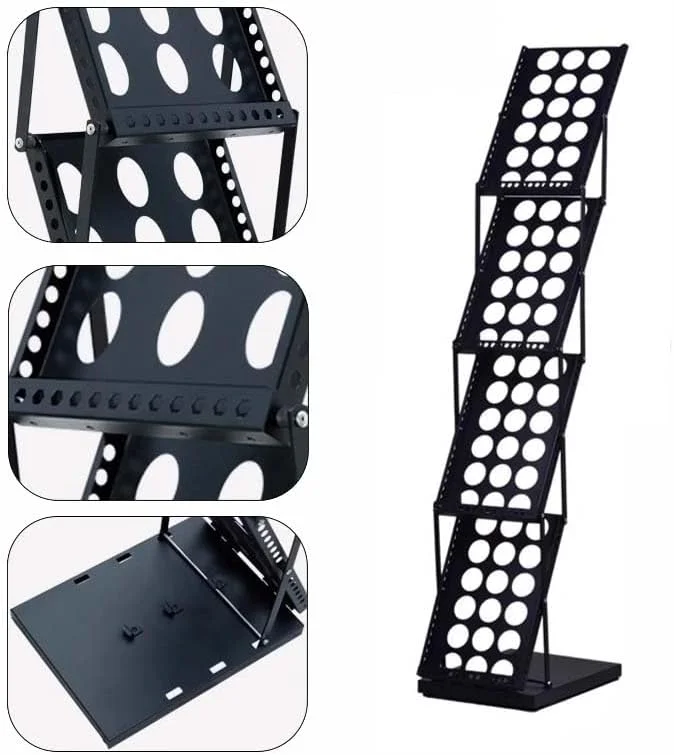 Foldable Steel  Magazine Catalog Holder A4 Brochure Rack Stands
