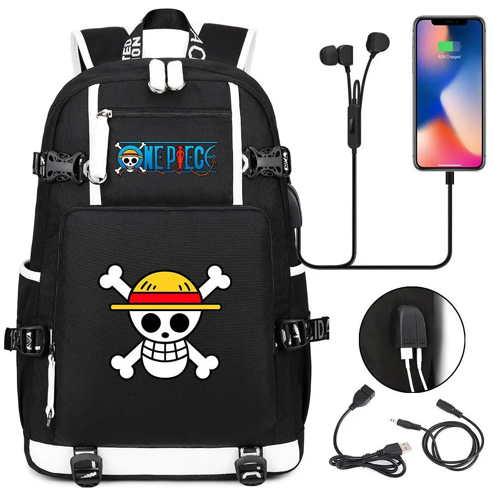 17 Inches One Piece Large Capacity USB Headset Youth Student Backpack Men and Women Leisure Travel Backpack