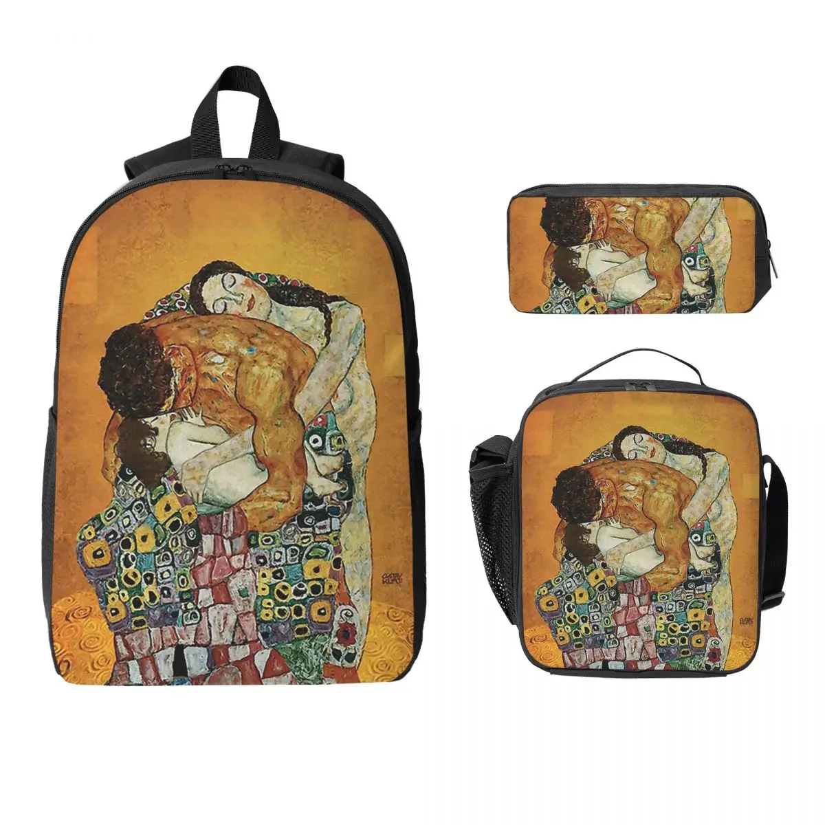 

The Kiss By Gustav Klimt Backpack Student Boys Girls BookBag School Bag Laptop Shoulder Bags 3ps Insulated Lunch Bag Pencil Case