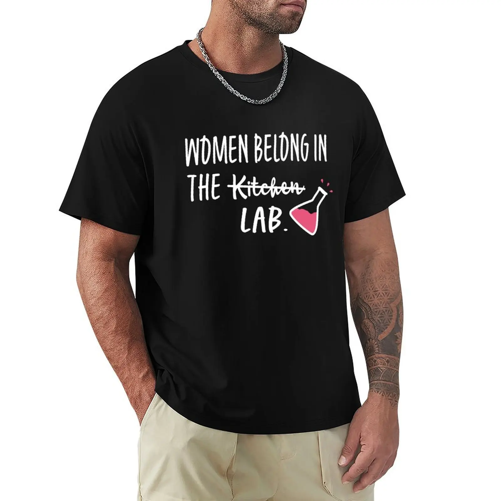 Women Belong In The Lab T-Shirt All Weather Casual Short Sleeve