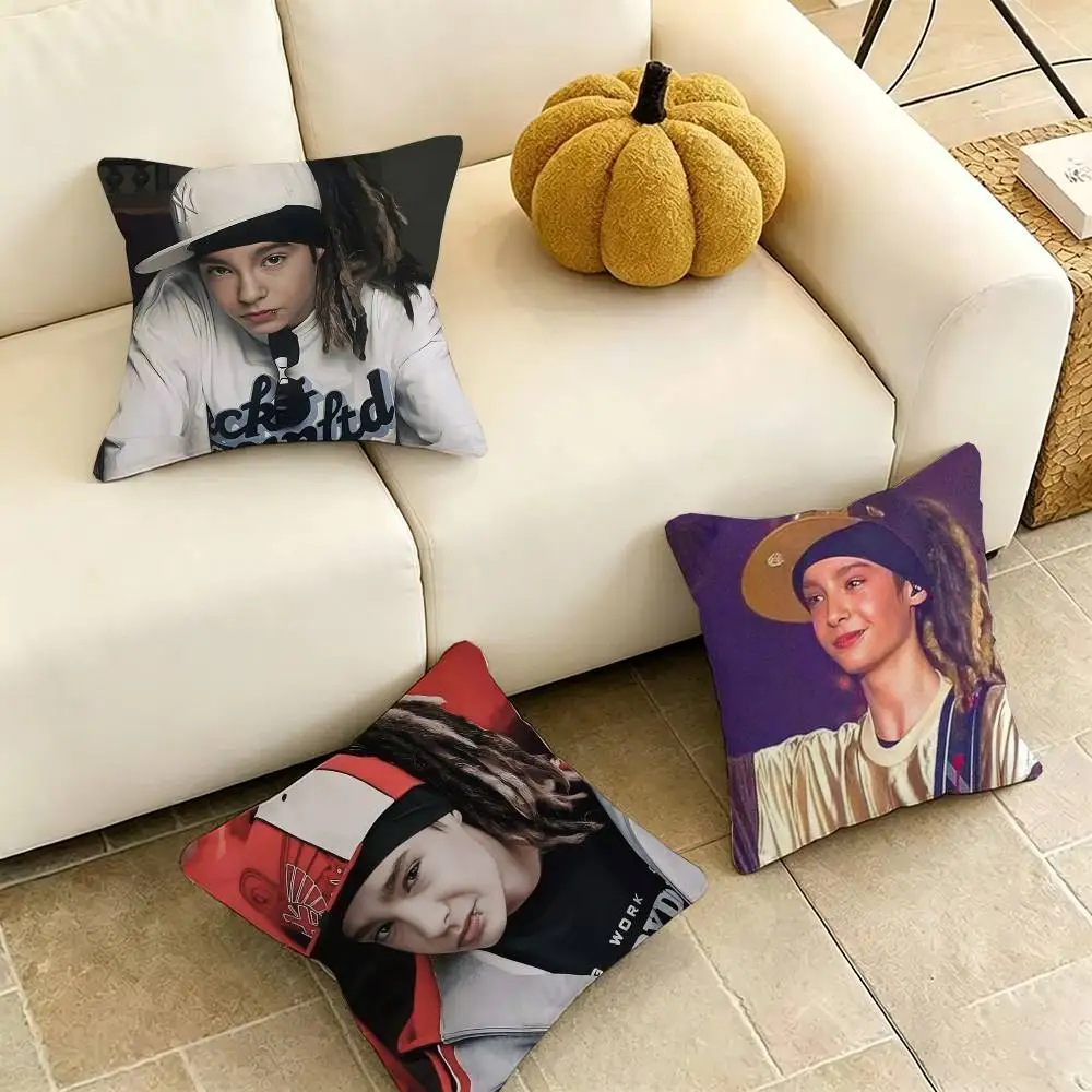 Bill Tom Kaulitz T-Tokio Hotel Square Double-Sided printed Pillow Case Bedroom Bedside Pillow Sofa Cushion Cover Gift