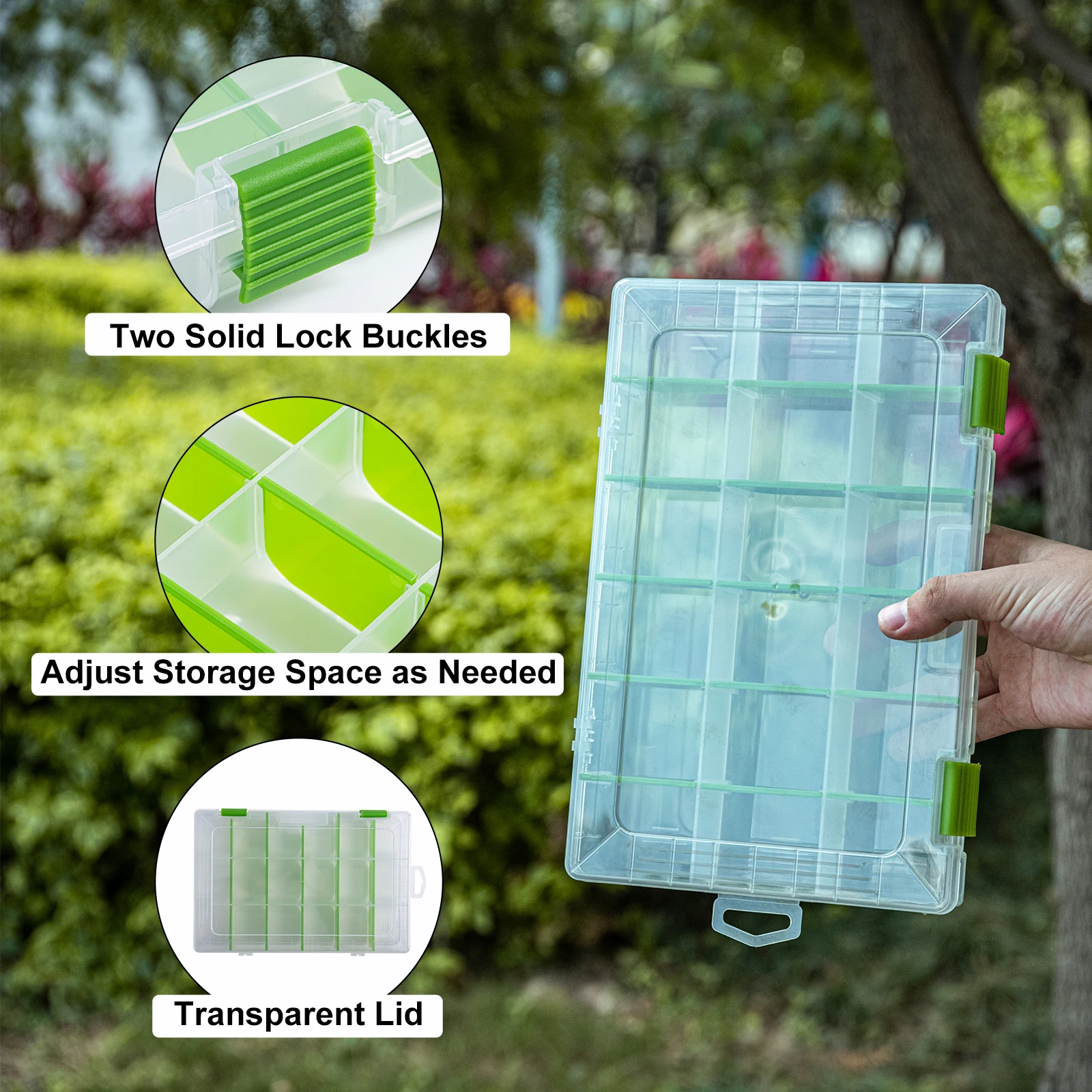 Goture Adjustable Plastic Fishing Lure Box Hook Tackle Box Storage Case Portable Tackle Multifunctional Organizer Fishing Boxes image 4