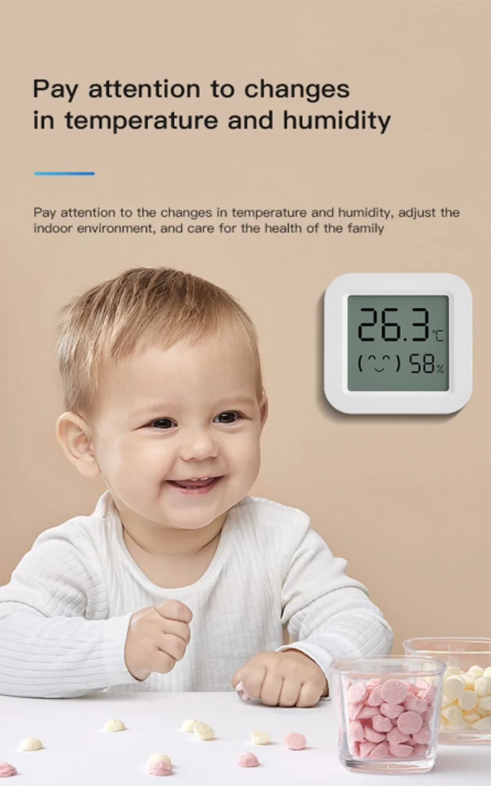 Super-mini TH05 Bluetooth 5.0 Temperature and Humidity Sensor Tuya wifi smart Thermometer LCD Thermometer Support Alexa/Google