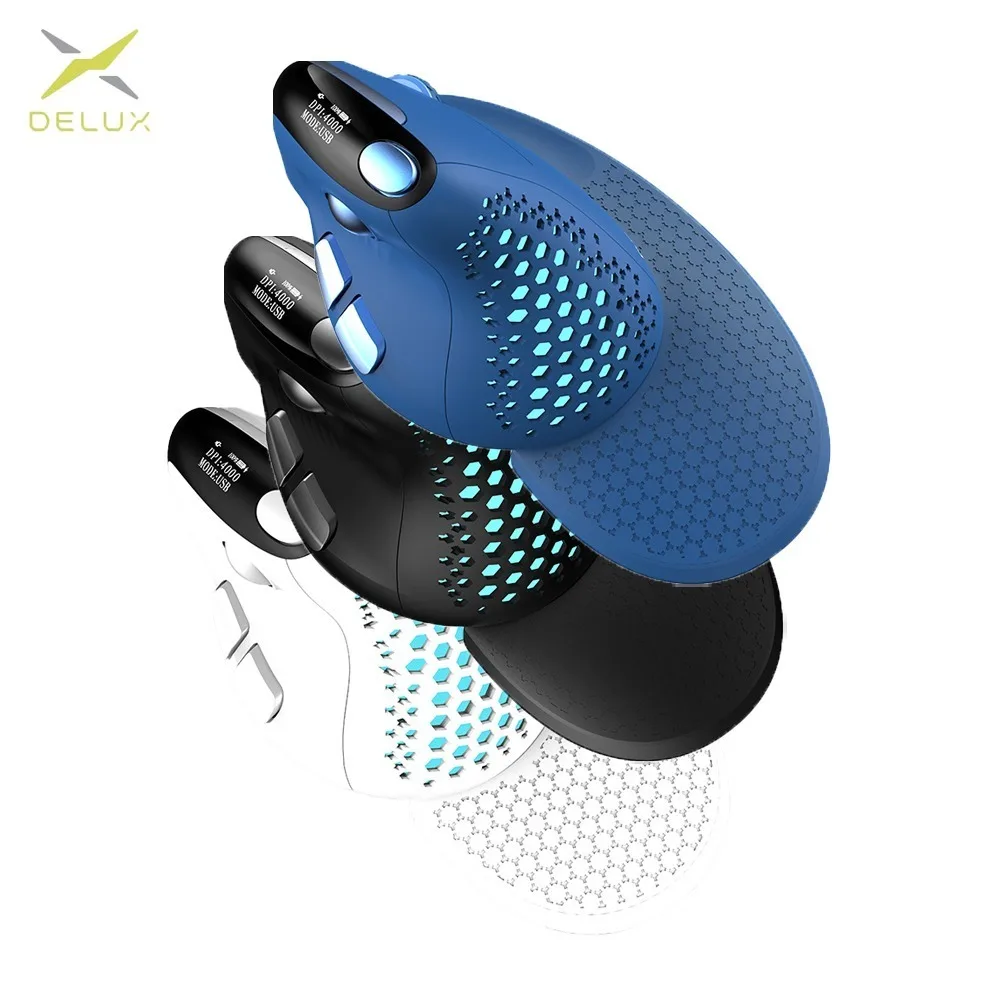 

Мышь Delux M618XSD, трехрежимная беспроводная эргономичная вертикальная офисная мышь, OLED-дисплей, длительный срок службы батареи, компьютерные аксессуары, подарки