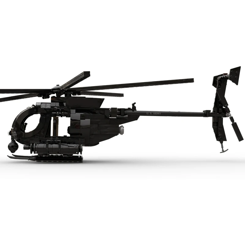 590pcs MOC MH 6 Little Bird Helicopter Creative Display Model Building Blocks Home Decor Desk Shelf Accent Room Gift For Adults
