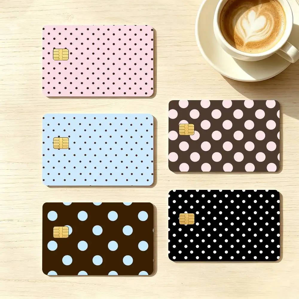 ins Polka Dots  Credit Card HD Stickers Game Card Decal Small Chip Waterproof Sticker Gift
