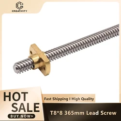 T8*8 365mm Ender 3 Lead Screw Threaded Rod 8MM Brass Nuts for Ender-3 Ender3 V2/ Ender 3 V2 Neo/ Ender3,Pro/Ender 3 Neo/Voxelab