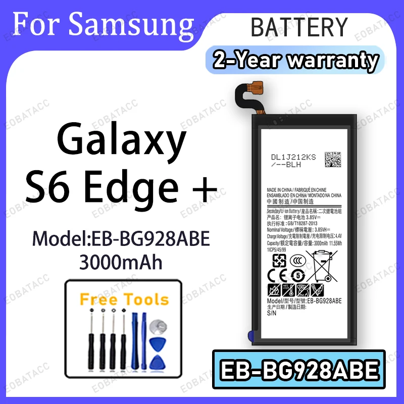 3000mAh EB-BG928ABE Replacement Battery for Samsung Galaxy S6 Edge+ with Repair Tools Kit