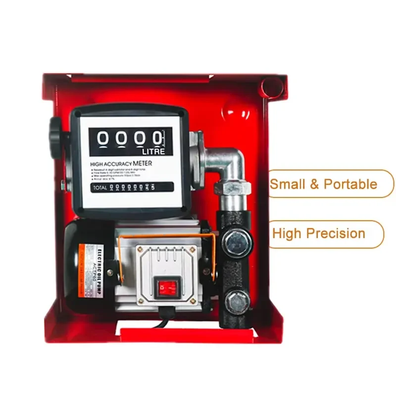 12V Electric Diesel Fuel Pump for Manual or Automatic Nozzle AC 110V 220V Dispenser Pump Set with Flow Meter