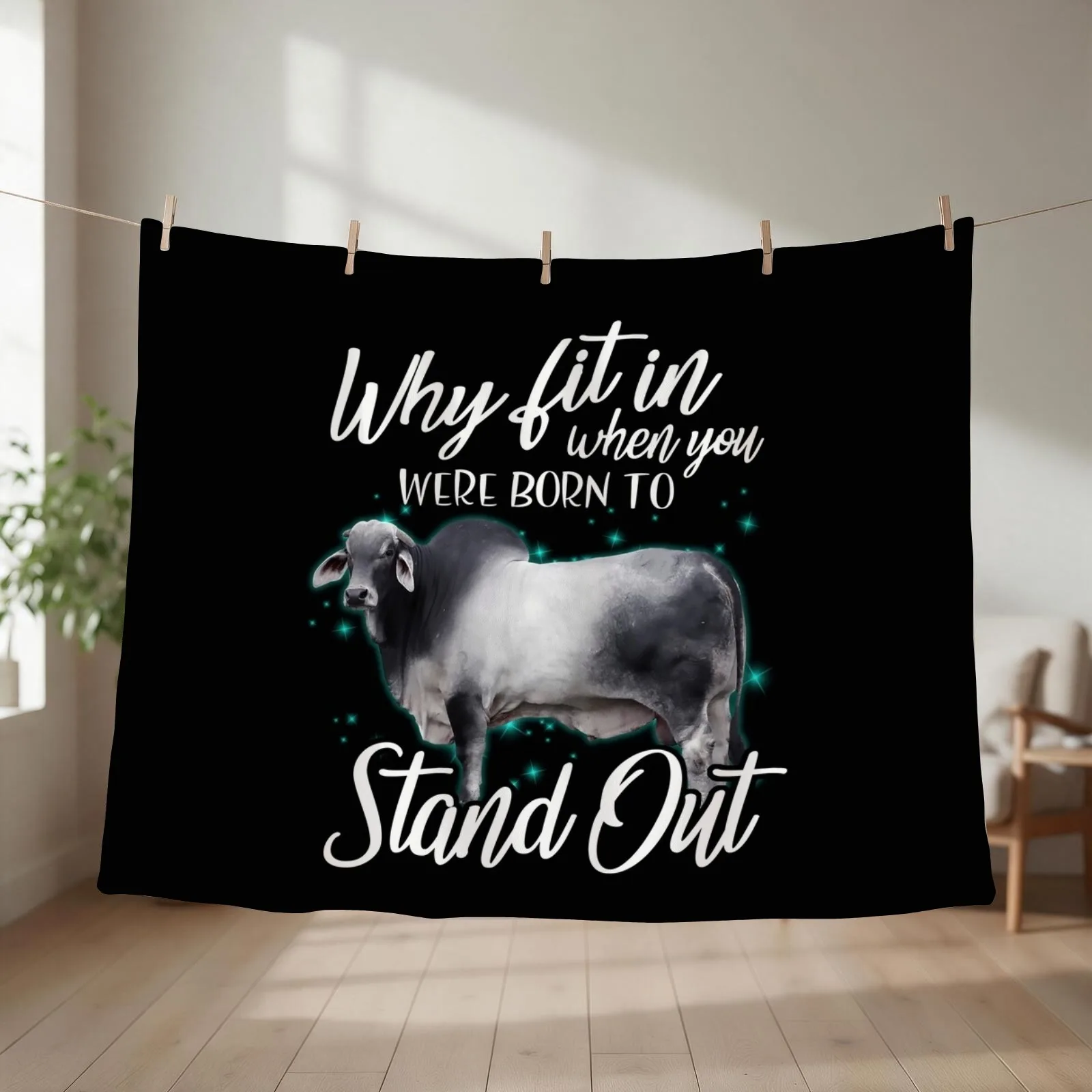 Why fit in when you were born to stand out Brahman cattle Throw Blanket Polar Summer Beddings Luxury Brand Stuffeds Blankets