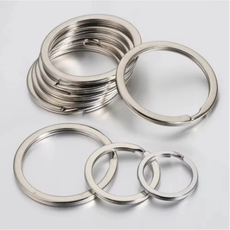 20 Pieces Stainless Steel Keychain 20/25/28/30/35mm Round Flat Line Separates Ring Keychain for Jewelry Making Keychain DIY Discovery