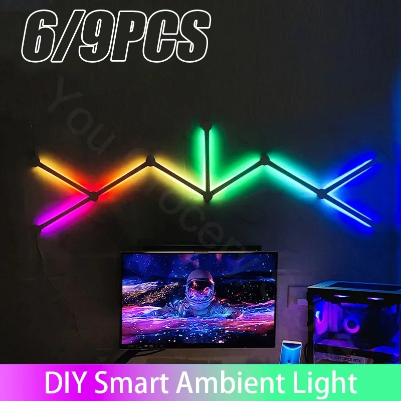 GamingLight Collection WIFI LED Smart Wall Lamp RGBIC Light Bar DIY Atmosphere Night Light APP Music Rhythm TV Backlight Bedroom