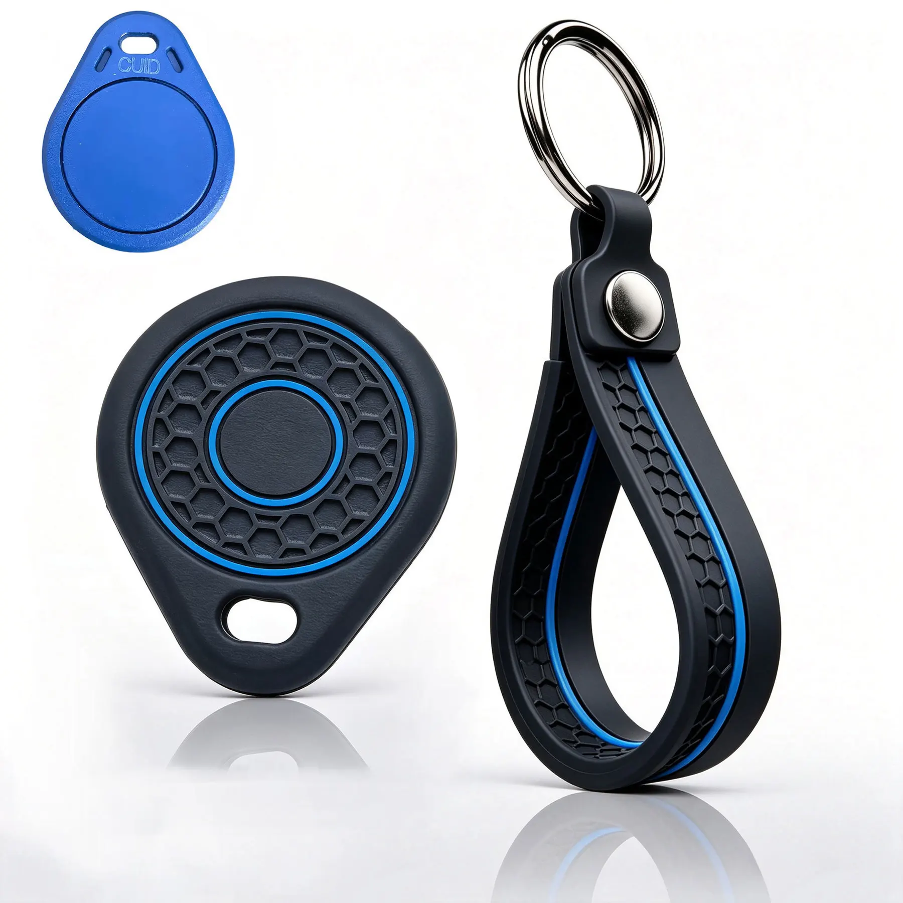 Access Card Case silicone Card Holder Keychain Key Ring Door Lock Access Tags ID Card Case Keychain Access Card Bag