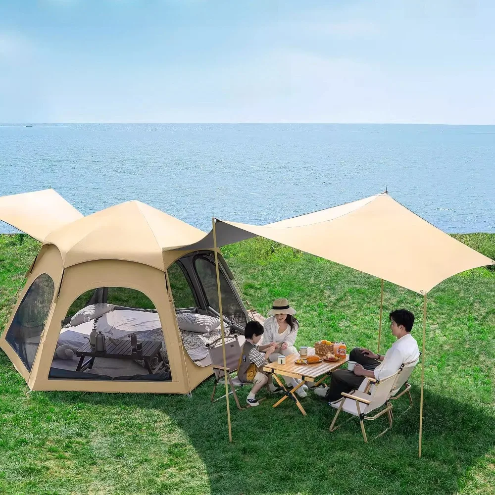 

Tent Canopy Integrated Outdoor Portable Folding Camping Equipment Full Set of Camping Overnight Rainproof Thickened
