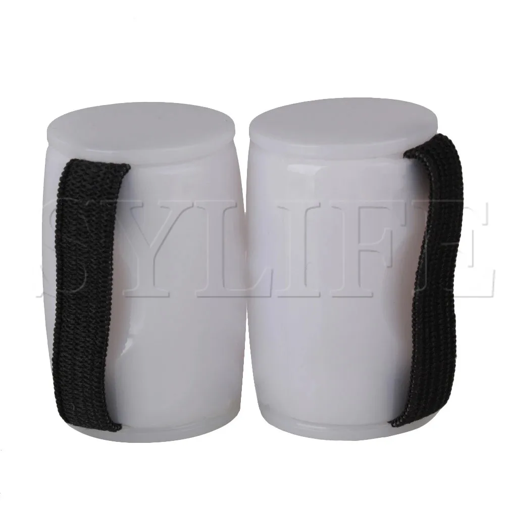 2xUkulele Guitar White Curved Cylindrical Finger Rhythm Sand Shaker Ring 42x26mm