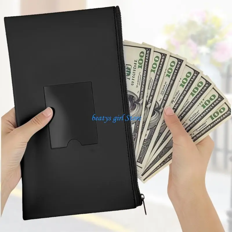 

C7AB Waterproof File Folders Document Organizers Pouches With Clear Slot Quality PU Leather Materials Business File Holders