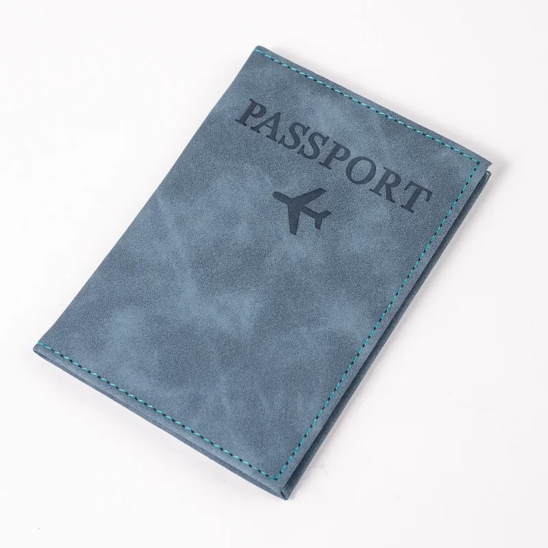 1pc 14.3*10cm PU Leather Passport Cover Case with ID Credit Slot Pocket RFID Multifunctional Passport Holder Sleeve Protector