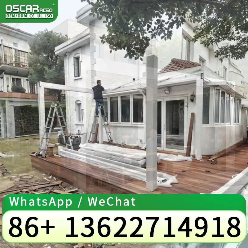 High Quality Motorized Aluminum Outdoor Retractable Shade DIY Patio Roof Wall Mounted for Garden Balcony Terrace pergola
