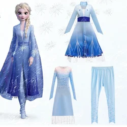 Frozen 2 Elsa Princess Dress Cosplay Movie Same Role Playing Dress Halloween Cosplay Performance Clothes Kids Girls Dress