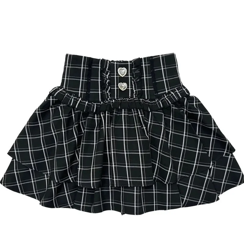 Lizzisa Bow Dresses Y2K Landmine Soft Girl Japan Sweet And Cute Lace Bow Ruffle Half Skirt A-line Medium Waist Short Skirt New
