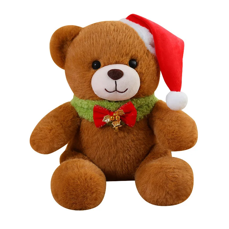 Cartoon Weihnachten Teddybär Puppe Plüsch Spielzeug Nette Lebensechte Plüsch Stofftier Bär Puppe Zimmer Dekoration Kinder Weihnachten Geschenk